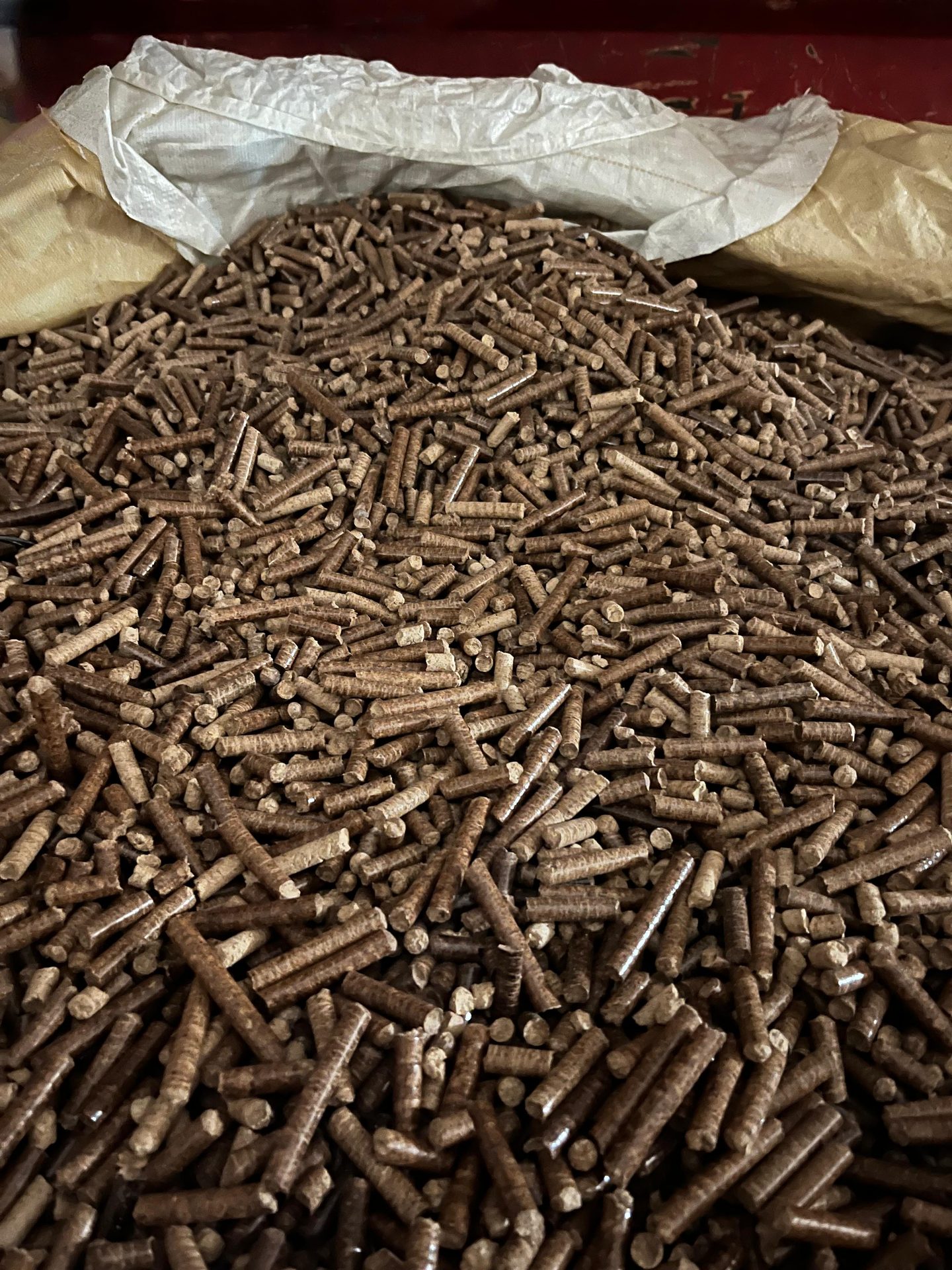 Wood pellet close-up